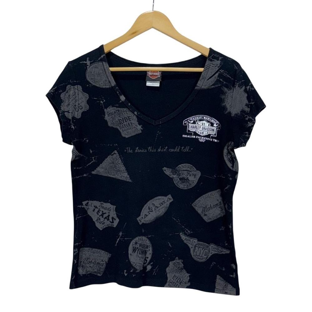Harley-Davidson Black Graphic Short Sleeve Tee women’s Size Large